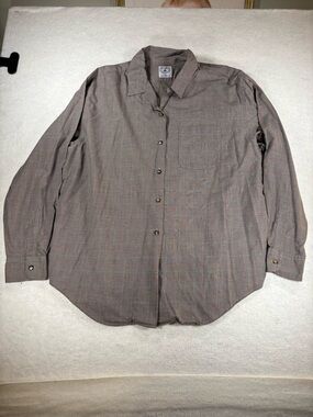 Brooks Brothers Vintage Glen Plaid Cotton Sport Shirt Men’s Size L Brown